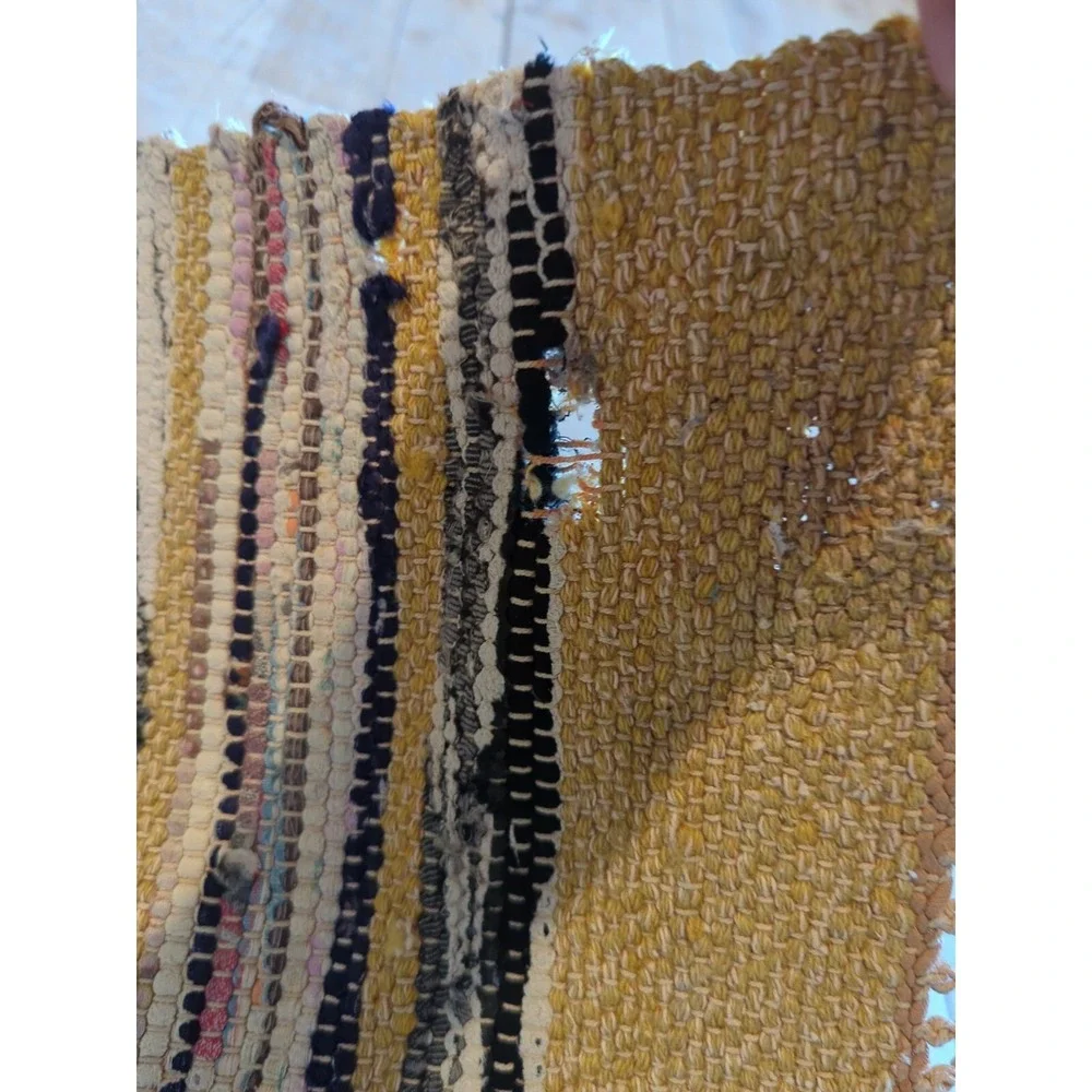 Antique Imported Swedish Hand Made Rag Rug Runner (25